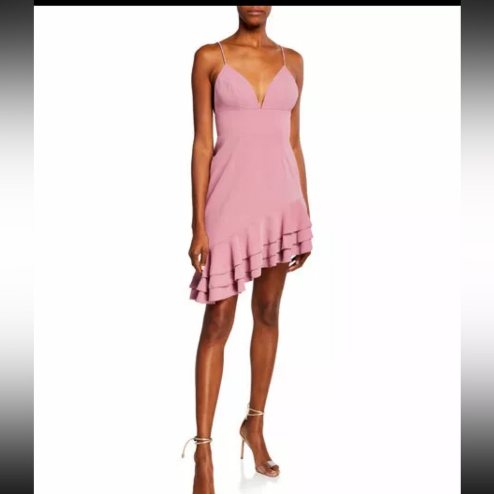 C/MEO‎ Collection Women Temptation Ruffle Hem A-Line Mulberry Pink Dress Size XL